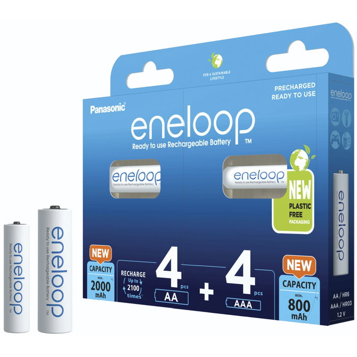 Panasonic Eneloop Combipack BK-KJMCDE44E con 4x AA y 4x AAA Panasonic Eneloop Combipack BK-KJMCDE44E con 4x AA y 4x AAA