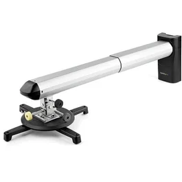 StarTech.com Soporte de Pared Ajustable para Proyector PROJWALLMNT, Brazo Extensible 42-70.5 cm, Montaje Universal 325mm, Peso 15kg, Negro/Plata