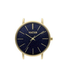 Watxandco WXCA3042 Reloj para Mujer con Caja Dorada y Esfera Azul