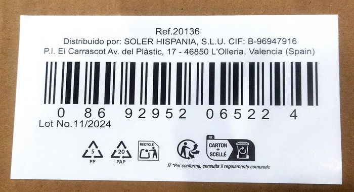 Lav Set 6 Vasos Chupito 95 cc 5x6x6 cm (12 Cajas)