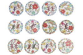 DKD Home Decor Posavasos de Dolomita Lagartija 12x12x0,5 cm - Set de 12
