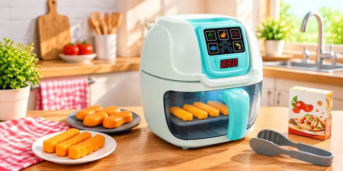 Jugatoys Air fryer ¡la comida cambia de color!, con luces y sonidos