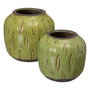 Macetero Pistacho Cerámica Decoración 16,50 X 16,50 X 15,50 (Set de 2)