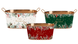 DKD Home Decor Set de 3 Cajas de Metal 31x15x17 cm Dorado Blanco