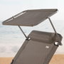 Color Baby Tumbona plegable con parasol textileno gris Aktive 193X53X30/75 cm