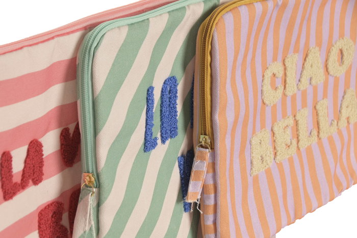 DKD Home Decor Funda Canvas para Portátil, Surtido de 3, Multicolor