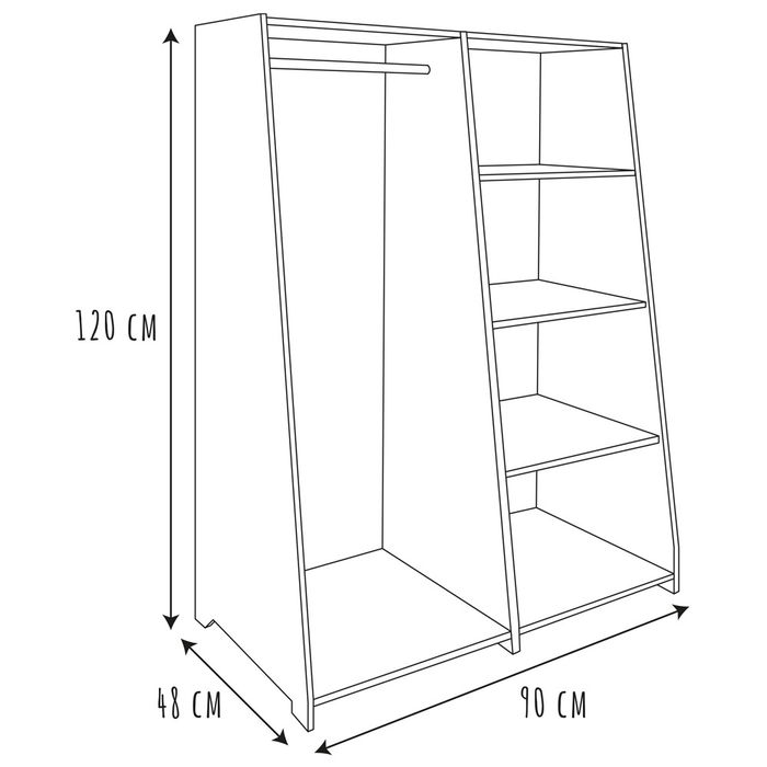 Home Deco Kids Armario Vestidor Infantil 90x48x120 cm