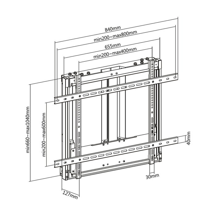 Aisens Soporte de Pared con Contrapeso WT100HA-353 para Pantallas de 70-100 Pulgadas, Negro