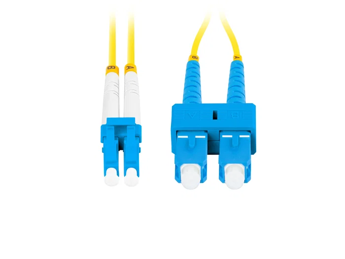 Lanberg FO-SULU-SD11-0050-YE Cable de Fibra Óptica 5m G.657.A1, Conector SC/UPC a LC/UPC Duplex, Color Amarillo