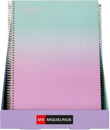 MIQUELRIUS COLECCIONES Notebook1 Cuaderno Espiral A4 80 Hojas Cuadrícula 4x4 Gradient