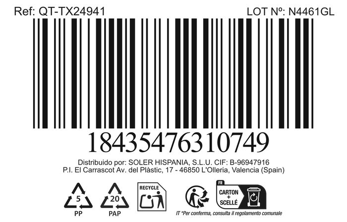 Inde Fiambrera Redonda Hermética Textury 15.5 cm 650 ml (6 Unidades)