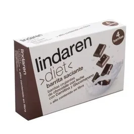 ARTESANIA Lindaren Diet Barritas Saciantes con Chocolate, Fibra y Carnitina - Pack de 4 Unidades