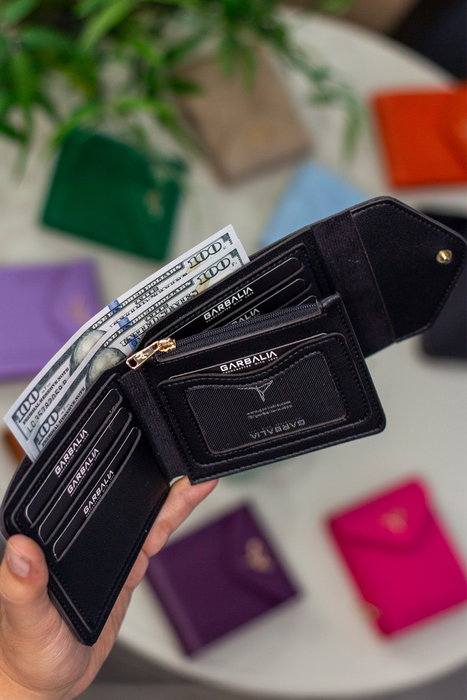 Zoozie Bags Peru - Black Cartera para Mujer de Cuero PU Elegante y Sofisticada, Perfecta para el Uso Diario o Noches Especiales