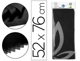 Liderpapel Papel Seda Negro 52x76cm 18g/m2 Bolsa 5 Hojas