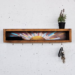 Hanah Home Raf293 Estantería de Pared Madera Maciza Decorativa 40x10x10 cm