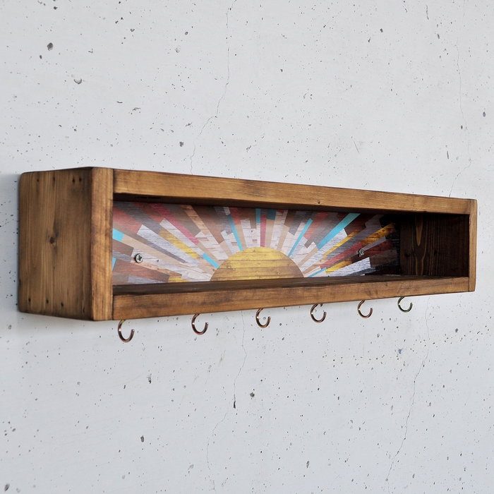 Hanah Home Raf293 Estantería de Pared Madera Maciza Decorativa 40x10x10 cm
