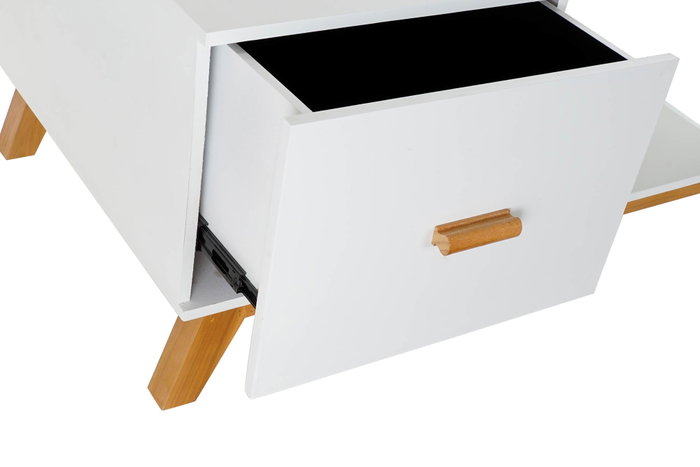 DKD Home Decor Mesa de Centro Blanca con Cajón