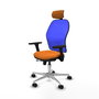 PIQUERAS Y CRESPO Silla de oficina Jorquera con mecanismo Sincro/Traslack, Azul y Naranja