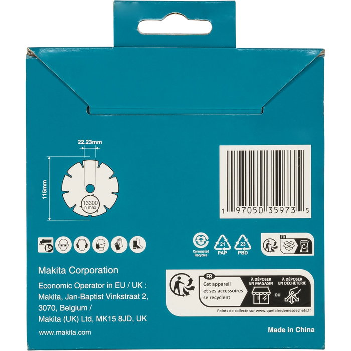 Makita Diamak Disco de Corte de Diamante 115x22,23 mm