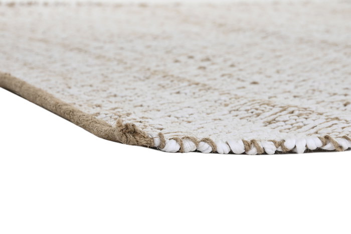 DKD Home Decor Alfombra Natural Blanco 1 x 230 x 150 cm Yute Poliéster