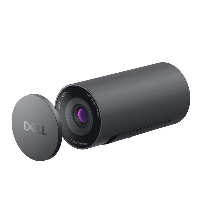 Dell Webcam WB5023 Full HD 1440p 60fps con Tapa de Privacidad, Zoom Digital 4x, Micrófono, USB 2.0 para PC Windows 10/11, Negro