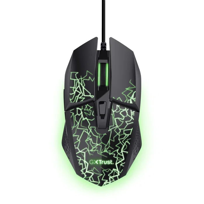 Trust Ratón Gaming GXT 113 Felox, Ergonómico para Mano Derecha, 6 Botones Programables, Óptico 6400 DPI, RGB Multicolor, Cable USB 1.5m, Negro
