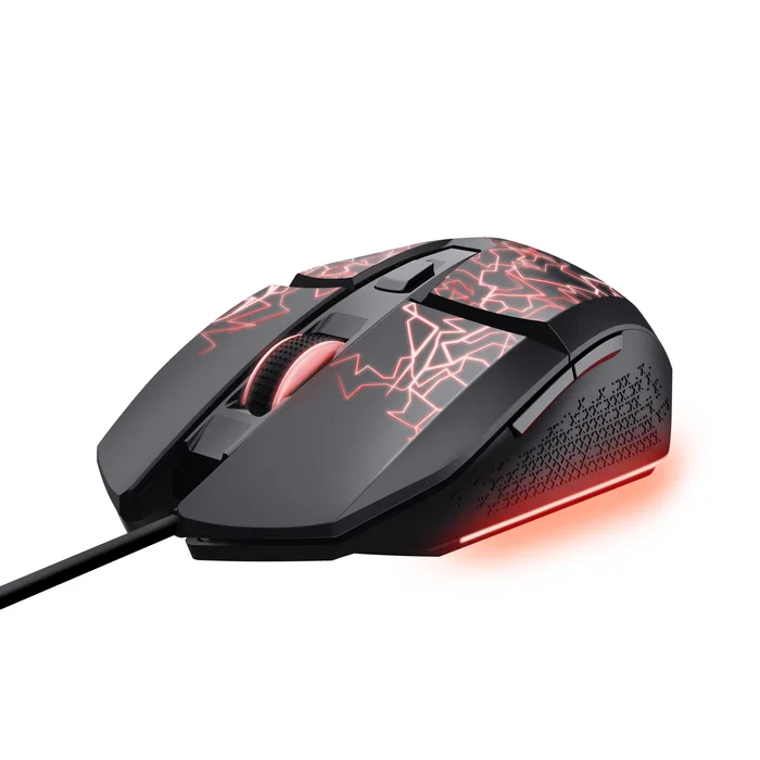 Trust Ratón Gaming GXT 113 Felox, Ergonómico para Mano Derecha, 6 Botones Programables, Óptico 6400 DPI, RGB Multicolor, Cable USB 1.5m, Negro