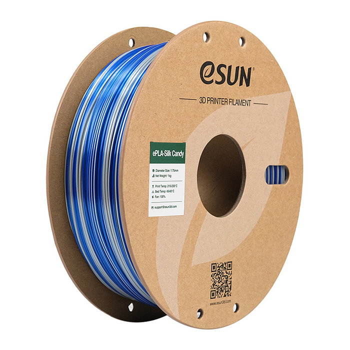 eSun EPLA-SILK CANDY Filamento PLA 1,75mm Silver+Blue 1kg eSun EPLA-SILK CANDY Filamento PLA 1,75mm Silver+Blue 1kg