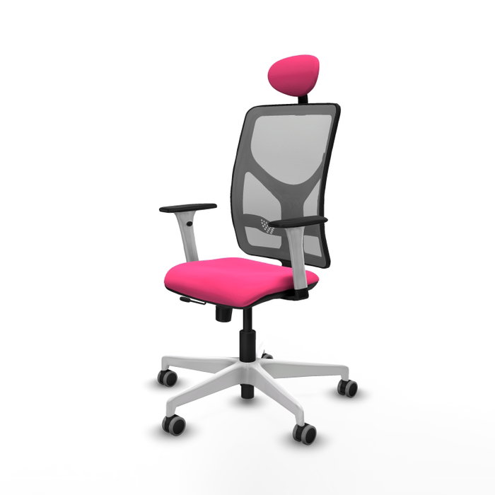 PIQUERAS Y CRESPO Silla de oficina Motilla Rosa y Gris PIQUERAS Y CRESPO Silla de oficina Motilla Rosa y Gris