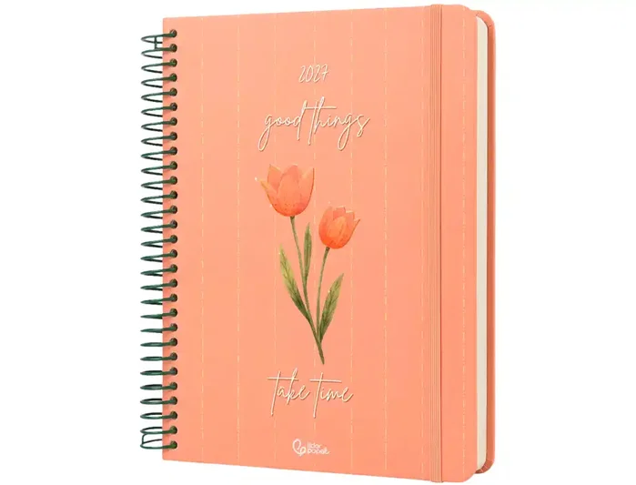 Liderpapel Agenda Oficina 2027 Flowers A5 Naranja