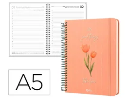 Liderpapel Agenda Oficina 2027 Flowers A5 Naranja