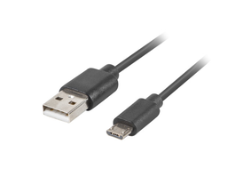 Lanberg CA-USBM-20CU-0010-BK Cable USB 2.0 de 1m, USB A a Micro-USB B, Negro