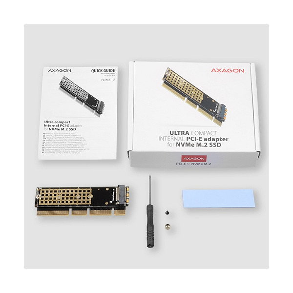 Axagon PCEM2-1U PCI-E 3.0 16x a M.2 SSD NVMe perfil bajo 1U Axagon PCEM2-1U PCI-E 3.0 16x a M.2 SSD NVMe perfil bajo 1U