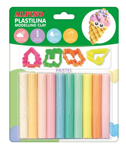 Plastilina Alpino Blister 10 17Gr Pastel + Herramientas (Set de 24) Plastilina Alpino Blister 10 17Gr Pastel + Herramientas (Set de 24)