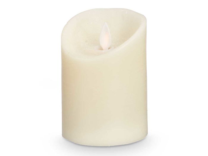 Giftdecor Vela Led Crema 10 cm, 7.5x7.5x10 cm, Plástico y Cera, Amarillo, 2xAA (Set de 24)