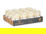 Giftdecor Vela Led Crema 10 cm, 7.5x7.5x10 cm, Plástico y Cera, Amarillo, 2xAA (Set de 24)