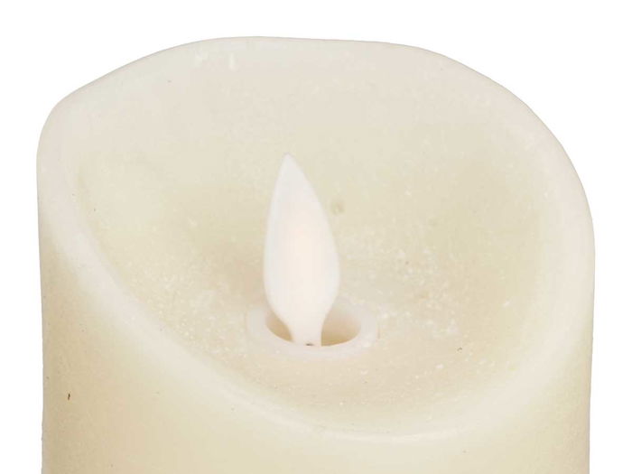 Giftdecor Vela Led Crema 10 cm, 7.5x7.5x10 cm, Plástico y Cera, Amarillo, 2xAA (Set de 24)