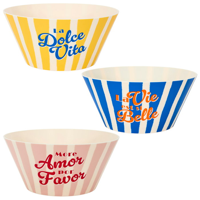 Home Deco Factory Ensaladera Bowl 3.5 Litros Polipropileno Colección Dolce Vita - Surtidos en Amarillo, Azul o Rosa