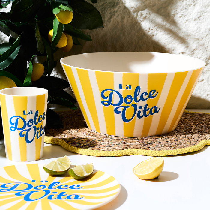 Home Deco Factory Ensaladera Bowl 3.5 Litros Polipropileno Colección Dolce Vita - Surtidos en Amarillo, Azul o Rosa