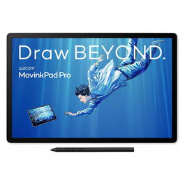 Wacom Movink 14 OLED, Tableta gráfica con pantalla táctil 14 pulgadas, resolución 2880x1800, 8192 niveles de presión, Bluetooth 5.4, WiFi, compatible con Windows y macOS, Color Gris