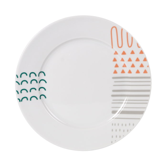 La Mediterranea Vajilla Redonda 12 Piezas "Veronique" MD 25 cm Ancho x 25 cm Largo x 16 cm Alto (2 Unidades)