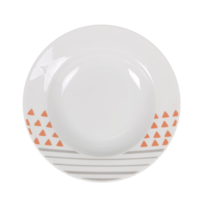 La Mediterranea Vajilla Redonda 12 Piezas "Veronique" MD 25 cm Ancho x 25 cm Largo x 16 cm Alto (2 Unidades)