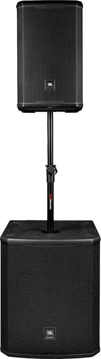 FRAMEWORKS Polo Ajustable Para Subwoofer - Tubo de Conexión Negro, Altura Ajustable, Soporta 59 kg