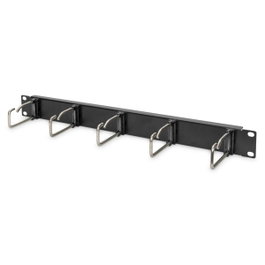 Digitus Panel de organización de cables con 5 estribos de acero 1U Negro