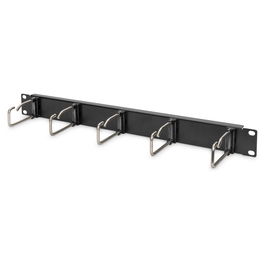 Digitus Panel de Organizacion de Cables con Estribos de Acero para Rack 19", 1HE, 1U, Negro