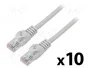 Lanberg Pack de 10 Patchcord Cat.6 U/UTP 1,5m Gris