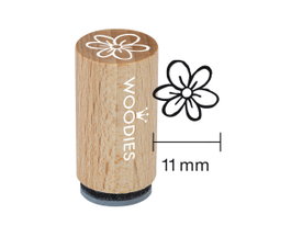 Woodies Sello mini de madera y caucho margarita 15x25mm