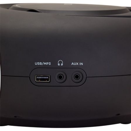 Aiwa BBTU-400SL Boombox Radio CD Bluetooth FM PLL USB MP3. Potencia 6W RMS, CD carga superior con óptica japonesa, Aux-in, Plateada