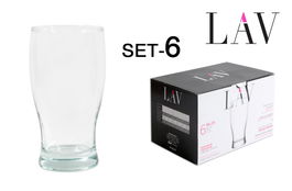 Lav Set 6 Vasos Cerveza Belek 580cc (8.5x8.5x16 cm) (4 Cajas)