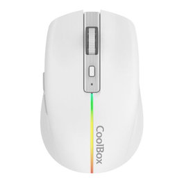 COOLBOX Ratón Inalámbrico Gaming W01 1600 DPI RGB Blanco